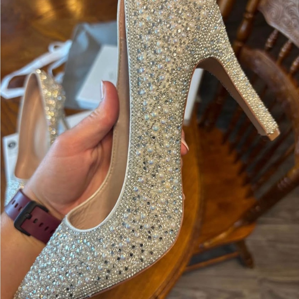 Crystal-Embellished wedding Heels
